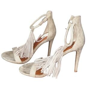 Mossimo Supply Co Tan Faux Suede Ankle Strap Stiletto Heels Women's 9.5